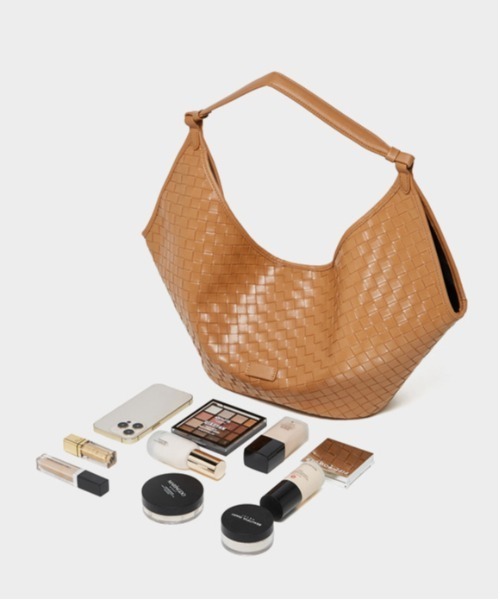 NiiNa（ニーナ）の「【 NiiNa / ニーナ 】高品質牛革 大容量 ワンハンドル クロスデザイン イントレチャート レザーバッグ（トートバッグ・レディース・ブラウン/ダークブラウン/ブラック・FREE）」の13枚目の写真