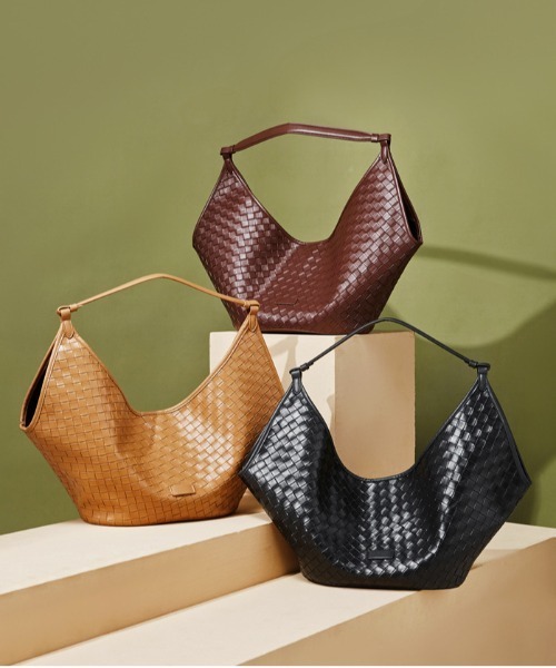 NiiNa（ニーナ）の「【 NiiNa / ニーナ 】高品質牛革 大容量 ワンハンドル クロスデザイン イントレチャート レザーバッグ（トートバッグ・レディース・ブラウン/ダークブラウン/ブラック・FREE）」の20枚目の写真