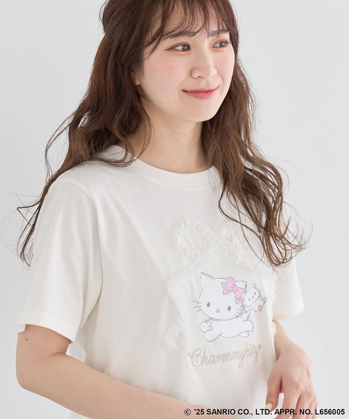 セール】チャーミーキティ/レースリボンプリントTシャツ（T