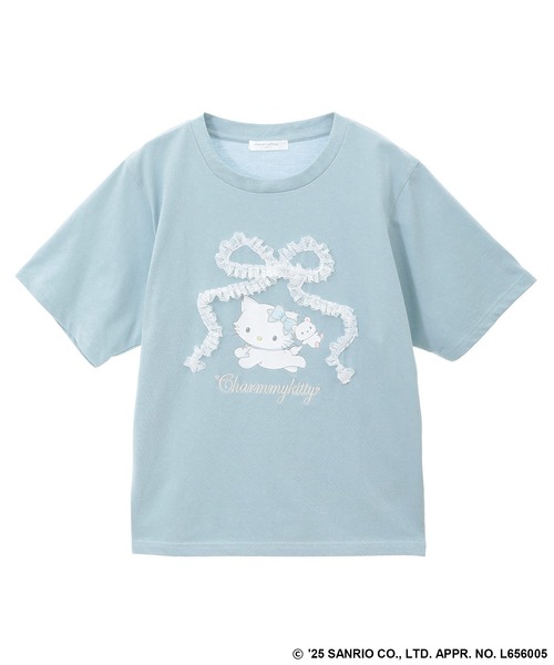 「リボン☆キティ」Tシャツ2枚 PUBLUX/”HELLO KITTY/ハローキティ” 異素材リボンTシャツ 限定