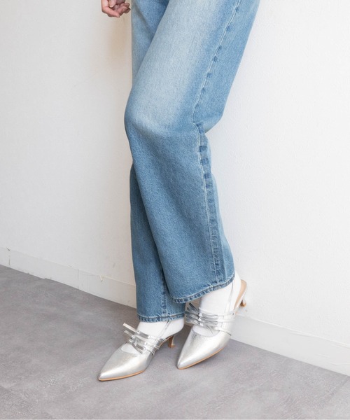 Fabby fabby（ファビィーファビィー）の「3リボンポインテッドバックバンドサンダル（サンダル・レディース・シルバー/ブラック・MEDIUM/LARGE/SMALL）」の15枚目の写真