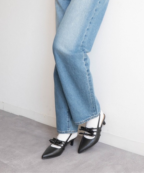 Fabby fabby（ファビィーファビィー）の「3リボンポインテッドバックバンドサンダル（サンダル・レディース・シルバー/ブラック・MEDIUM/LARGE/SMALL）」の14枚目の写真