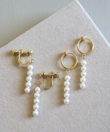 KAM.accessory/サージカルステンレス316L/金属アレルギー対応/5連パールイヤリング