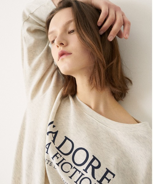 LARTIGENT（ラーティゼン）の「LS FICTION T-SHIRT（Tシャツ/カットソー・レディース・グレー/クリーム/グリーン/ホワイト/イエロー/オートミール・FREE）」の4枚目の写真