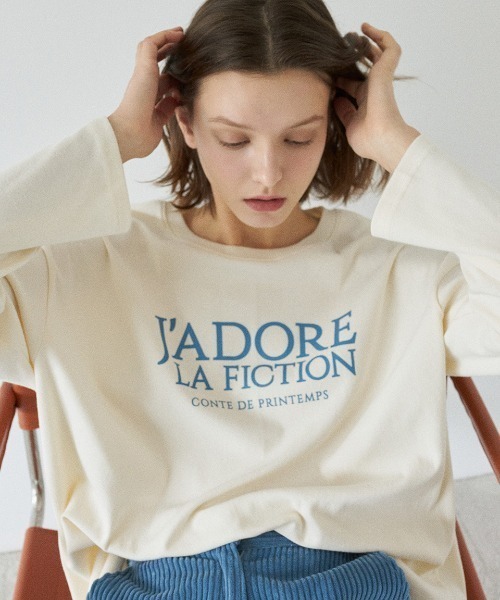 LARTIGENT（ラーティゼン）の「LS FICTION T-SHIRT（Tシャツ/カットソー・レディース・グレー/クリーム/グリーン/ホワイト/イエロー/オートミール・FREE）」の3枚目の写真