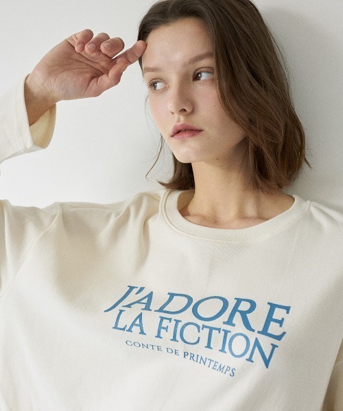 LARTIGENT（ラーティゼン）の「LS FICTION T-SHIRT（Tシャツ/カットソー・レディース・グレー/クリーム/グリーン/ホワイト/イエロー/オートミール・FREE）」の14枚目の写真