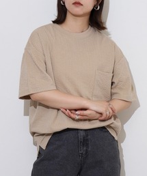 サッカー生地 無地 ワイド 半袖Tシャツ