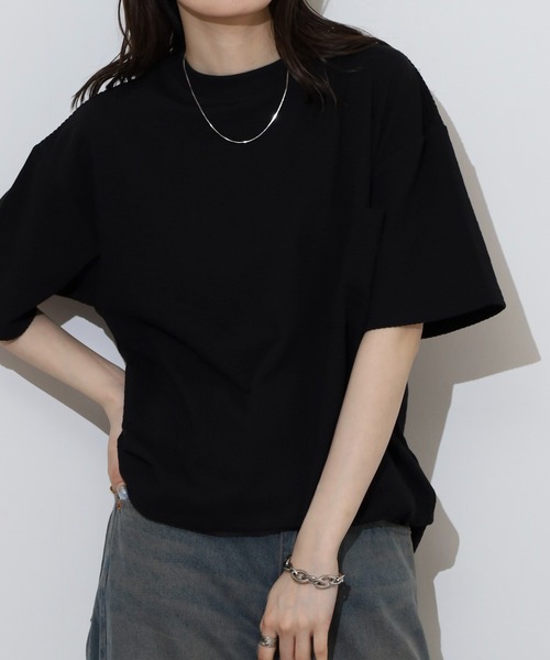 FUNALIVE(ファンアライブ)の「サッカー生地 無地 ワイド 半袖Tシャツ(Tシャツ/カットソー・メンズ・ベージュ/ネイビー/チャコールグレー/ブラック/カーキ・L/LL/M)」の7枚目の写真
