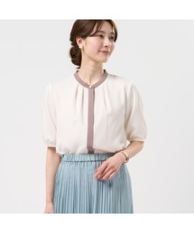TOKYO SHIRTS | ジョーゼット配色 五分袖ブラウス(シャツ/ブラウス)