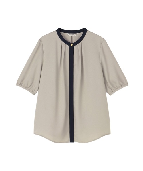 TOKYO SHIRTS（トウキョウシャツ）の「ジョーゼット配色 五分袖ブラウス（シャツ/ブラウス・レディース・ベージュ/ホワイト・M/L/LL）」の14枚目の写真