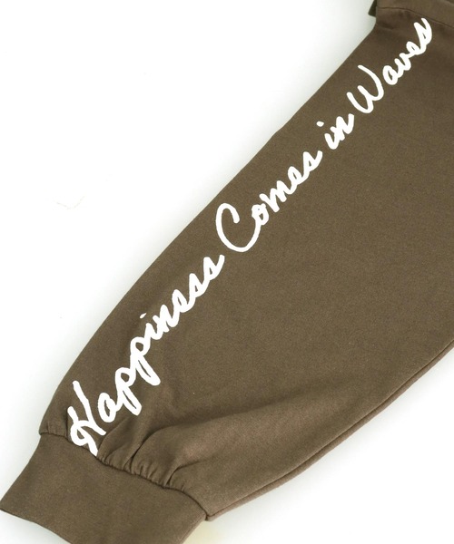 anap mimpi（アナップミンピ）の「カラーメッセージ 刺繍 袖プリント ビッグ ロングスリーブTシャツ（Tシャツ/カットソー・レディース・オフホワイト/エメラルド/ダークグレー・FREE）」の21枚目の写真