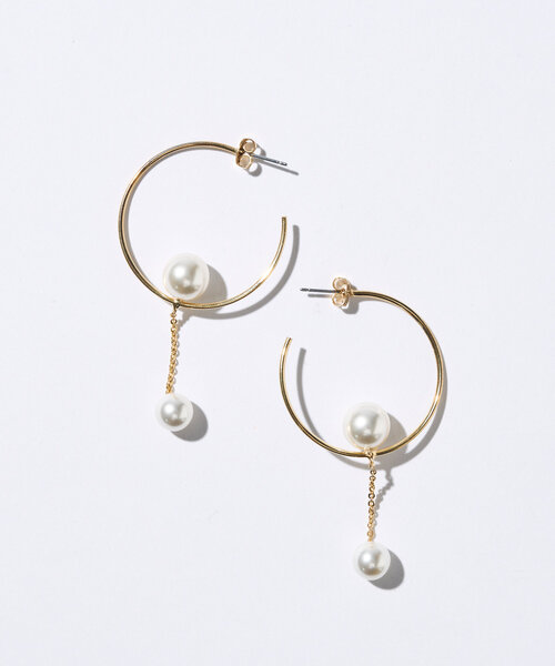 un dix cors（アンディコール）の「フープパールピアス（ピアス（両耳用）・レディース・ゴールド・FREE）」の2枚目の写真