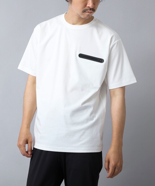 NOLLEY’S（ノーリーズ）の「【ACTIVE SECT】《限定展開》シーリングポケットTシャツ 25SS（Tシャツ/カットソー・メンズ・グレイッシュブルー/ブラック/グレイッシュベージュ/ホワイト・S/M/L/XL）」の2枚目の写真