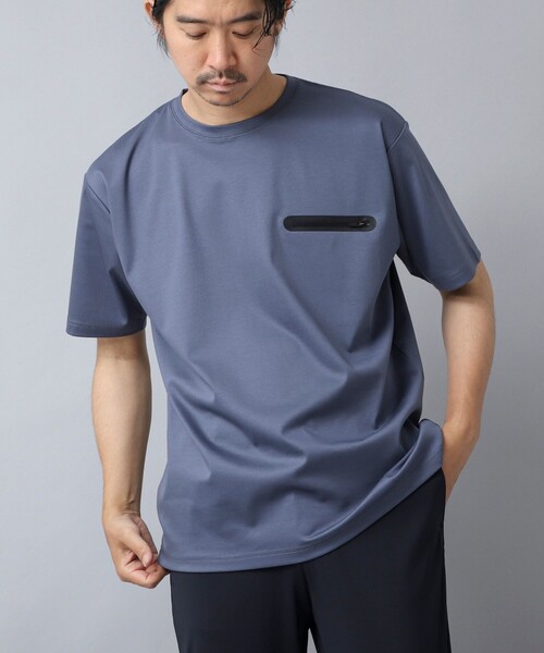 NOLLEY’S（ノーリーズ）の「【ACTIVE SECT】《限定展開》シーリングポケットTシャツ 25SS（Tシャツ/カットソー・メンズ・グレイッシュブルー/ブラック/グレイッシュベージュ/ホワイト・S/M/L/XL）」の4枚目の写真