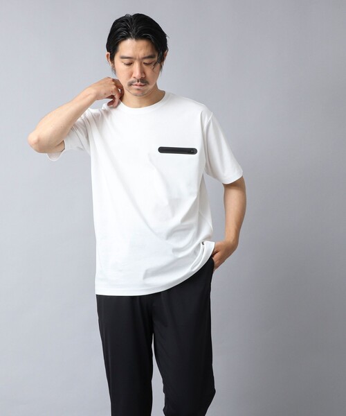 NOLLEY’S（ノーリーズ）の「【ACTIVE SECT】《限定展開》シーリングポケットTシャツ 25SS（Tシャツ/カットソー・メンズ・グレイッシュブルー/ブラック/グレイッシュベージュ/ホワイト・S/M/L/XL）」の7枚目の写真