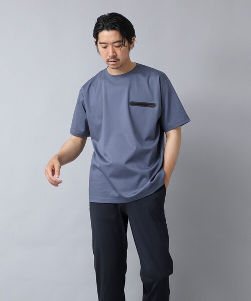 NOLLEY’S（ノーリーズ）の「【ACTIVE SECT】《限定展開》シーリングポケットTシャツ 25SS（Tシャツ/カットソー・メンズ・グレイッシュブルー/ブラック/グレイッシュベージュ/ホワイト・S/M/L/XL）」の21枚目の写真