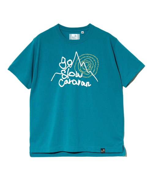 go slow caravan（ゴースローキャラバン）の「Drymix 山LOGO TEE（Tシャツ/カットソー・メンズ・マスタード/ブルーグリーン・MEDIUM/LARGE/X-LARGE）」の8枚目の写真