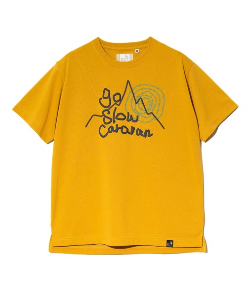 go slow caravan（ゴースローキャラバン）の「Drymix 山LOGO TEE（Tシャツ/カットソー・メンズ・マスタード/ブルーグリーン・MEDIUM/LARGE/X-LARGE）」の10枚目の写真