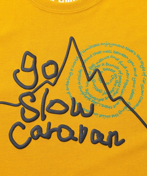 go slow caravan（ゴースローキャラバン）の「Drymix 山LOGO TEE（Tシャツ/カットソー・メンズ・マスタード/ブルーグリーン・MEDIUM/LARGE/X-LARGE）」の11枚目の写真