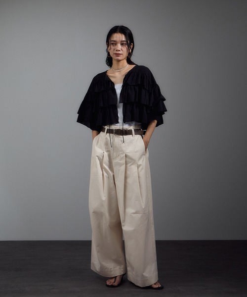 コットンツイルワイドフォルム カーブパンツ アダムエロペ WEB限定】コットンツイルワイドフォルムパンツ/カーブパンツ