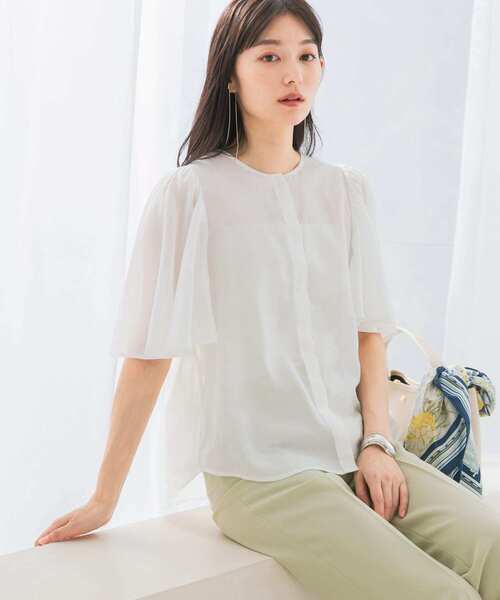 「URBAN RESEARCH ROSSO WOMEN」 長袖ブラウス FREE ホワイト レディース URBAN RESEARCH ROSSO 「URBAN ROSSO」 長袖ブラウス FREE オフ