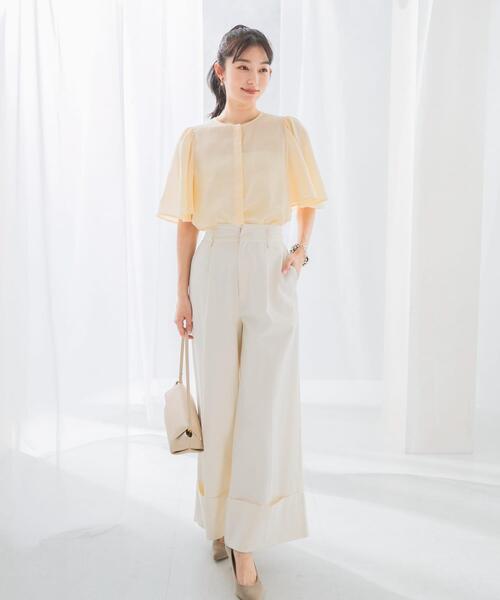 URBAN RESEARCH ROSSO WOMEN（アーバンリサーチ　ロッソ）の「ウォッシャブルギャザースリーブブラウス（シャツ/ブラウス・レディース・オフホワイト/ブラック/イエロー・FREE）」の17枚目の写真