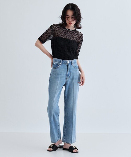 GALLEST(ギャレスト)の「半袖レースカットソー(Tシャツ/カットソー・レディース・ブラック/ホワイト・38)」の3枚目の写真