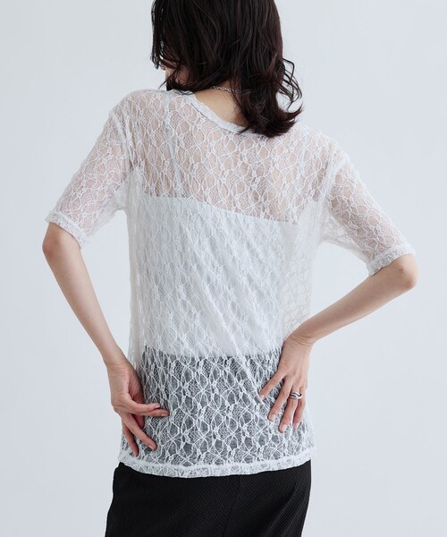 GALLEST(ギャレスト)の「半袖レースカットソー(Tシャツ/カットソー・レディース・ブラック/ホワイト・38)」の10枚目の写真