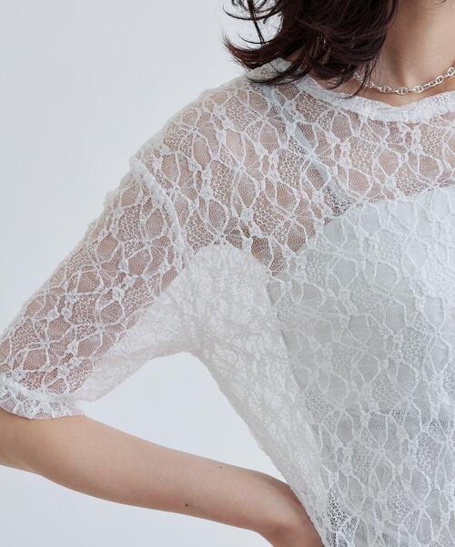 GALLEST(ギャレスト)の「半袖レースカットソー(Tシャツ/カットソー・レディース・ブラック/ホワイト・38)」の12枚目の写真