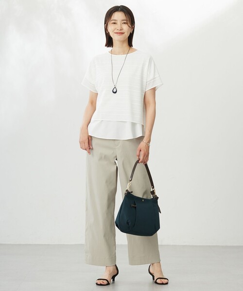 J.PRESS(ジェイプレス)の「【WEB限定カラーあり・洗える】レースドッキング カットソー(Tシャツ/カットソー・レディース・アイボリー系/グレー系/ピンク系/ブラック系・T13/T15)」の6枚目の写真