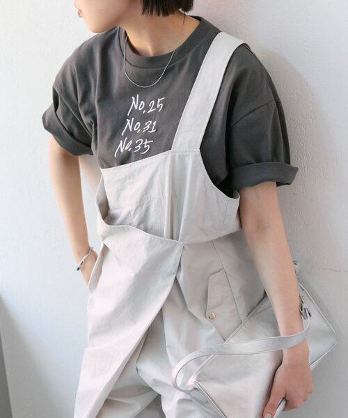 ear PAPILLONNER（イアパピヨネ）の「《綿100％》ラッキーナンバーTシャツ【SUM1 STYLE(スミスタイル)】（Tシャツ/カットソー・レディース・ホワイト/チャコールグレー・FREE）」の8枚目の写真