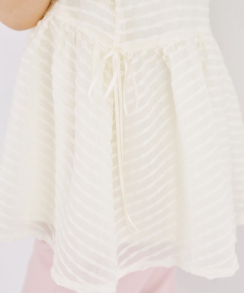 tocco closet（トッコ　クローゼット）の「【ZOZO限定】サイドリボンドットペプラムブラウス　※セットアップ可能（シャツ/ブラウス・レディース・ブラック×ホワイト/ブラック/オフホワイト・M）」の12枚目の写真