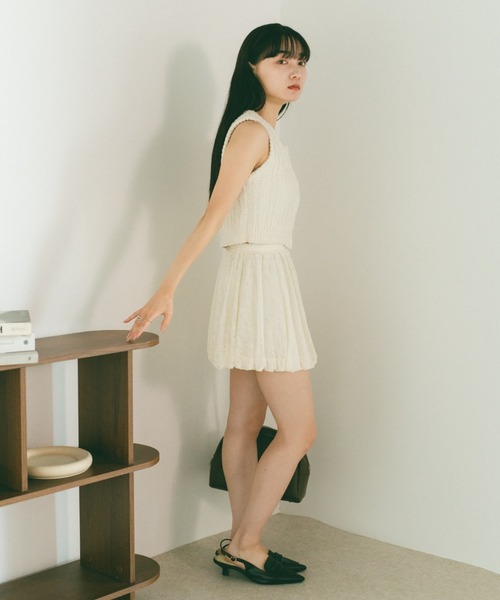 VANNIE U(ヴァニーユー)の「レースバルーンミニスカート(スカート・レディース・アイボリー/ブラック・FREE)」の9枚目の写真