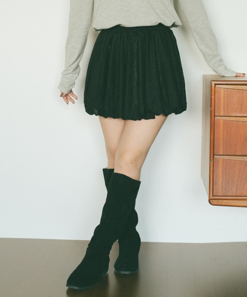 VANNIE U(ヴァニーユー)の「レースバルーンミニスカート(スカート・レディース・アイボリー/ブラック・FREE)」の16枚目の写真