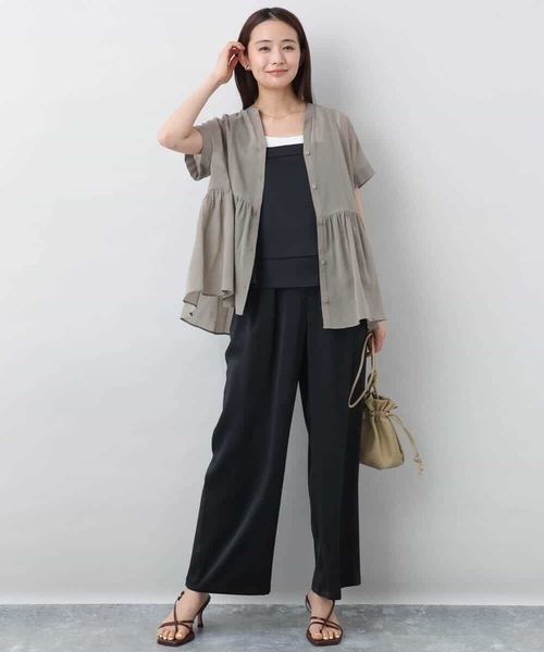 MK MICHEL KLEIN（エムケーミッシェルクラン）の「2タックワイドパンツ/洗える（その他パンツ・レディース・グレー/ブラック・38）」の7枚目の写真