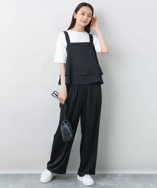 MK MICHEL KLEIN（エムケーミッシェルクラン）の「2タックワイドパンツ/洗える（その他パンツ・レディース・グレー/ブラック・38）」の9枚目の写真