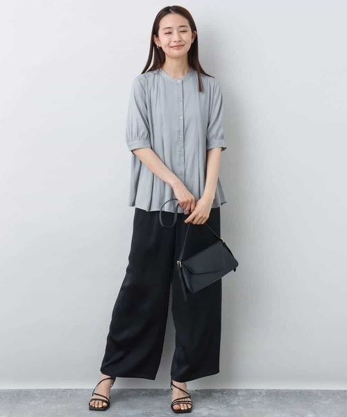 MK MICHEL KLEIN（エムケーミッシェルクラン）の「2タックワイドパンツ/洗える（その他パンツ・レディース・グレー/ブラック・38）」の14枚目の写真