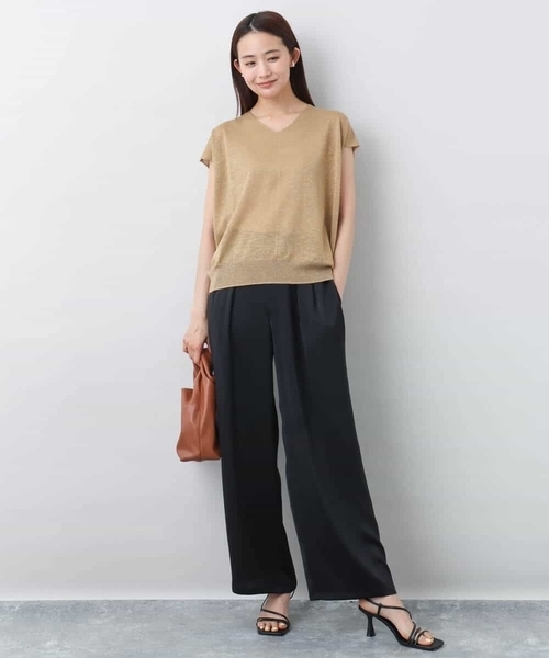 MK MICHEL KLEIN（エムケーミッシェルクラン）の「2タックワイドパンツ/洗える（その他パンツ・レディース・グレー/ブラック・38）」の15枚目の写真