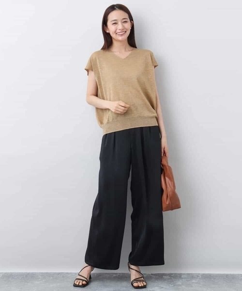 MK MICHEL KLEIN（エムケーミッシェルクラン）の「2タックワイドパンツ/洗える（その他パンツ・レディース・グレー/ブラック・38）」の16枚目の写真