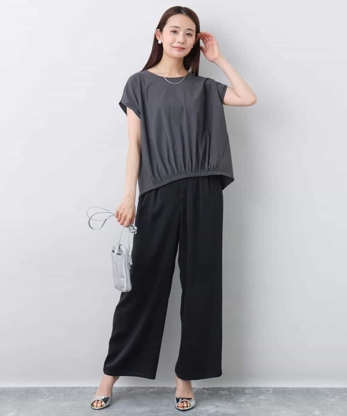 MK MICHEL KLEIN（エムケーミッシェルクラン）の「2タックワイドパンツ/洗える（その他パンツ・レディース・グレー/ブラック・38）」の17枚目の写真