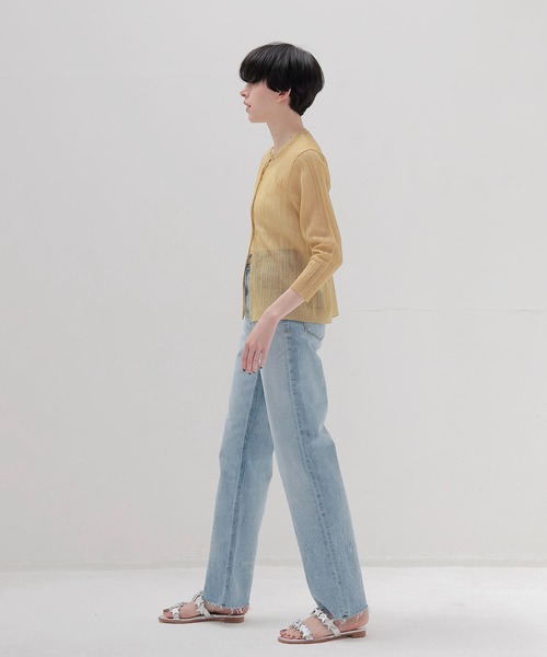 DRESSLAVE(ドレスレイブ)の「shiny sheer random rib cardigan(シャイニーシアーランダムリブカーディガン)(カーディガン/ボレロ・レディース・ゴールド・38)」の8枚目の写真