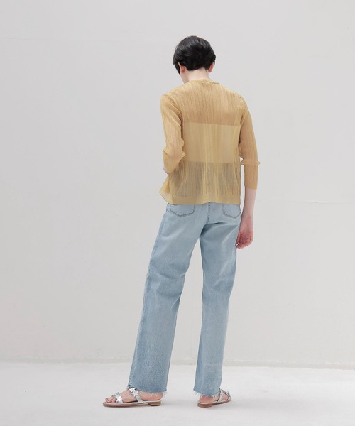 DRESSLAVE(ドレスレイブ)の「shiny sheer random rib cardigan(シャイニーシアーランダムリブカーディガン)(カーディガン/ボレロ・レディース・ゴールド・38)」の9枚目の写真