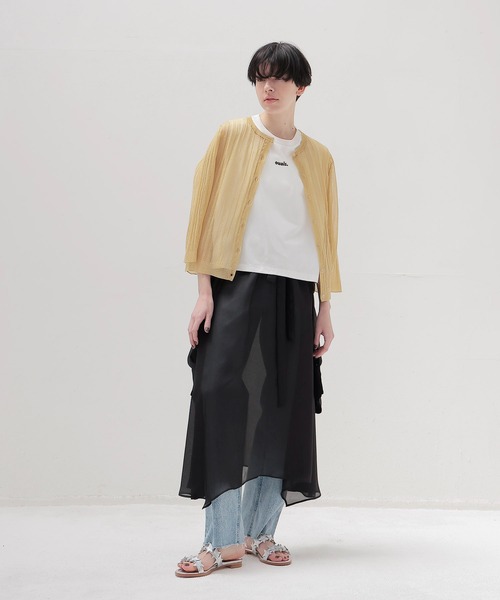 DRESSLAVE(ドレスレイブ)の「shiny sheer random rib cardigan(シャイニーシアーランダムリブカーディガン)(カーディガン/ボレロ・レディース・ゴールド・38)」の10枚目の写真