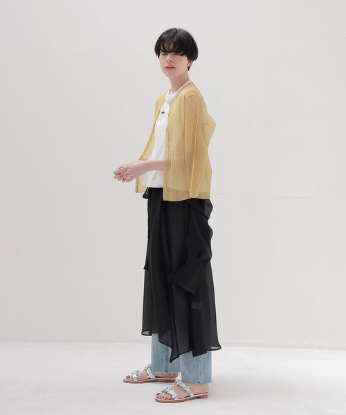 DRESSLAVE(ドレスレイブ)の「shiny sheer random rib cardigan(シャイニーシアーランダムリブカーディガン)(カーディガン/ボレロ・レディース・ゴールド・38)」の11枚目の写真