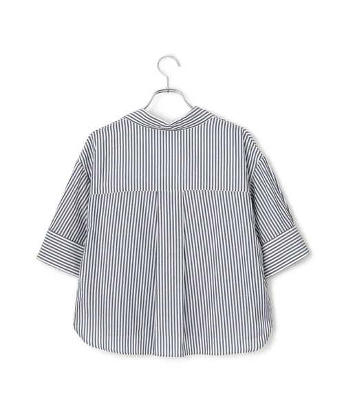 ADAM ET ROPE'(アダムエロペ)の「ハーフスリーブダブルボタンシャツ(シャツ/ブラウス・レディース・ブルー系その他4/ホワイト・FREE)」の14枚目の写真