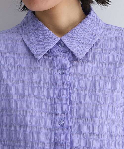 Green Parks(グリーンパークス)の「シアーシャーリングフレンチスリーブシャツ(シャツ/ブラウス・レディース・ブラウン/ブラック/オレンジ/パープル/オフホワイト・FREE)」の11枚目の写真