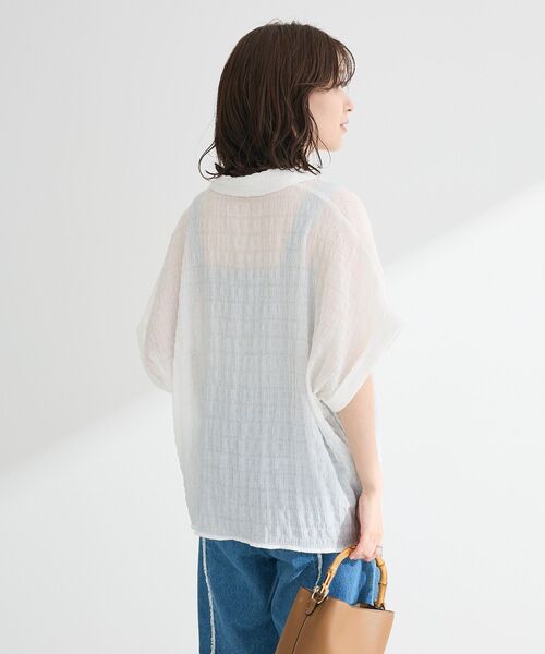 Green Parks(グリーンパークス)の「シアーシャーリングフレンチスリーブシャツ(シャツ/ブラウス・レディース・ブラウン/ブラック/オレンジ/パープル/オフホワイト・FREE)」の19枚目の写真