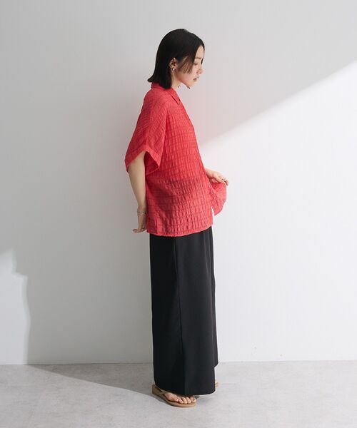 Green Parks(グリーンパークス)の「シアーシャーリングフレンチスリーブシャツ(シャツ/ブラウス・レディース・ブラウン/ブラック/オレンジ/パープル/オフホワイト・FREE)」の21枚目の写真