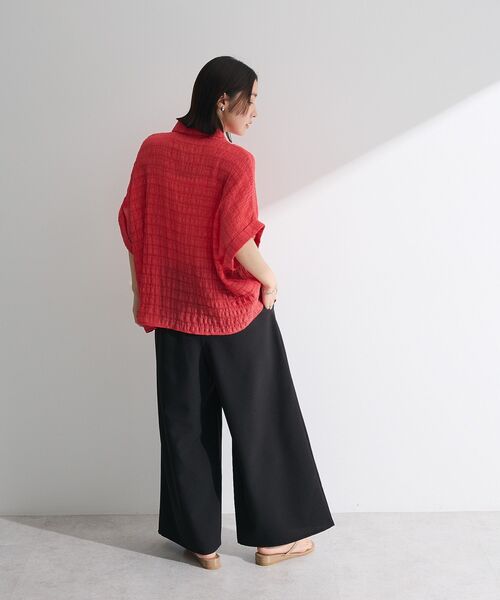 Green Parks(グリーンパークス)の「シアーシャーリングフレンチスリーブシャツ(シャツ/ブラウス・レディース・ブラウン/ブラック/オレンジ/パープル/オフホワイト・FREE)」の22枚目の写真