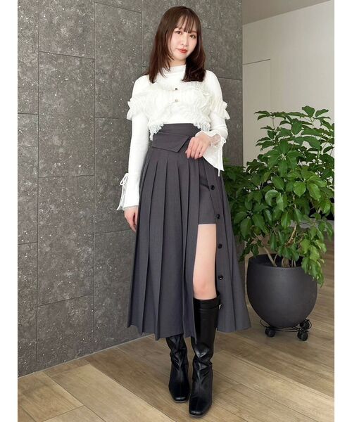 dazzlin(ダズリン)の「パンツレイヤードプリーツスカート(スカート・レディース・その他1/チャコールグレー・SMALL/MEDIUM)」の4枚目の写真